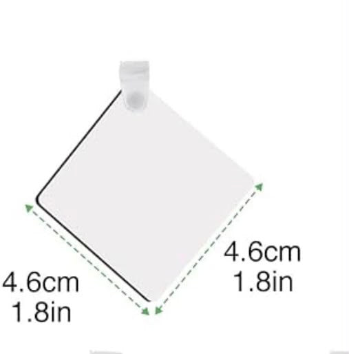 Diamond-shaped personalized pet keychain size guide – 4.6 x 4.6 cm (1.8 x 1.8 in)
